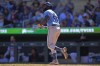 Tampa Bay Rays' Randy Arozarena celebrates after hitting a solo home run during the ninth inning of a baseball game against the Minnesota Twins, Wednesday, Sept. 13, 2023, in Minneapolis. (AP Photo/Abbie Parr)