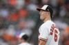 Baltimore Orioles first baseman Ryan Mountcastle reacts after making a play against the St. Louis Cardinals in the second inning of a baseball game, Wednesday, Sept. 13, 2023 in Baltimore. (AP Photo/Julio Cortez)