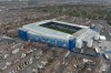 FILE - Everton's Goodison Park Stadium is seen in Liverpool, England, Wednesday, April 21, 2021. Everton, one of English soccer's most storied teams, will be bought by American private investment firm 777 Partners, the club said Friday, Sept. 15, 2023. (AP Photo/Jon Super, File)