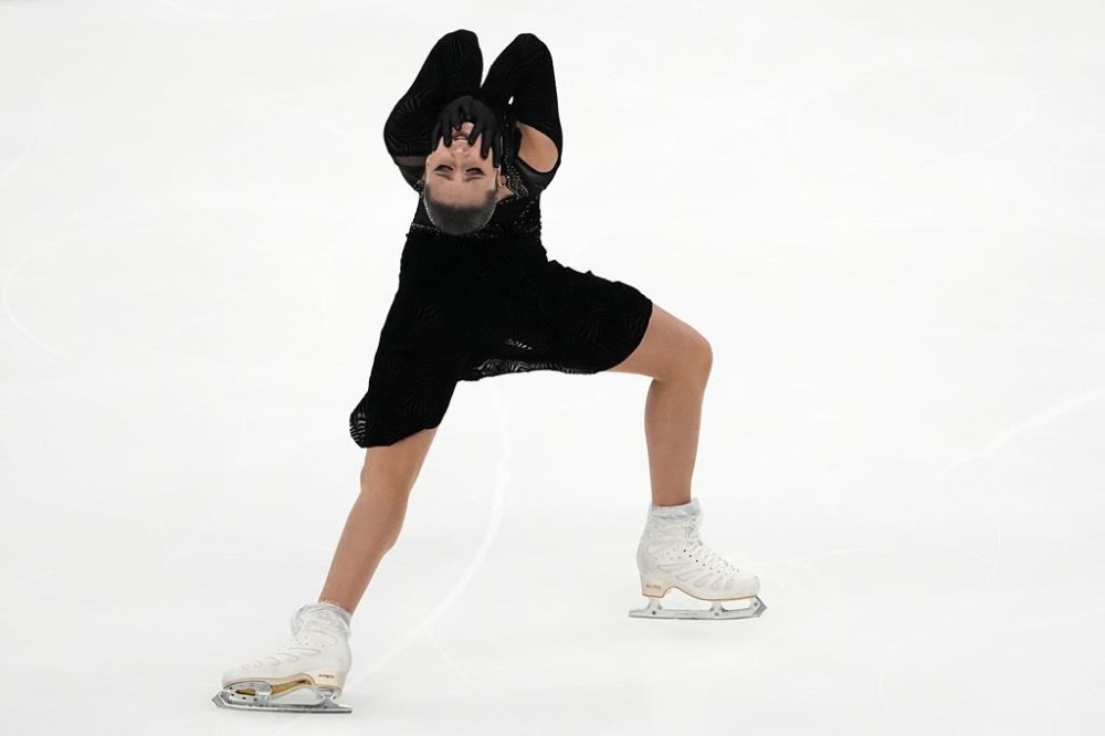 FILE - Russian Kamila Valieva competes in the women's free skate program during the figure skating competition at the 2022 Russian Figure Skating Grand Prix, the Golden Skate of Moscow, at Megasport Arena in Moscow, Russia, on Oct. 23, 2022. Valieva will give evidence by video link and not come to Switzerland for a hearing into her doping case that rocked the 2022 Beijing Olympics. The Court of Arbitration for Sport says Valieva and Russian officials are among “parties, witnesses and experts” giving testimony remotely at a closed-doors hearing in Lausanne from Sept. 26-29. (AP Photo/Alexander Zemlianichenko)