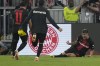 Leverkusen's Exequiel Palacios celebrates after scoring his side's second goal during the German Bundesliga soccer match between Bayern Munich and Bayer 04 Leverkusen, at the Allianz Arena stadium in Munich, Germany, Friday, Sept. 15, 2023. (AP Photo/Matthias Schrader)
