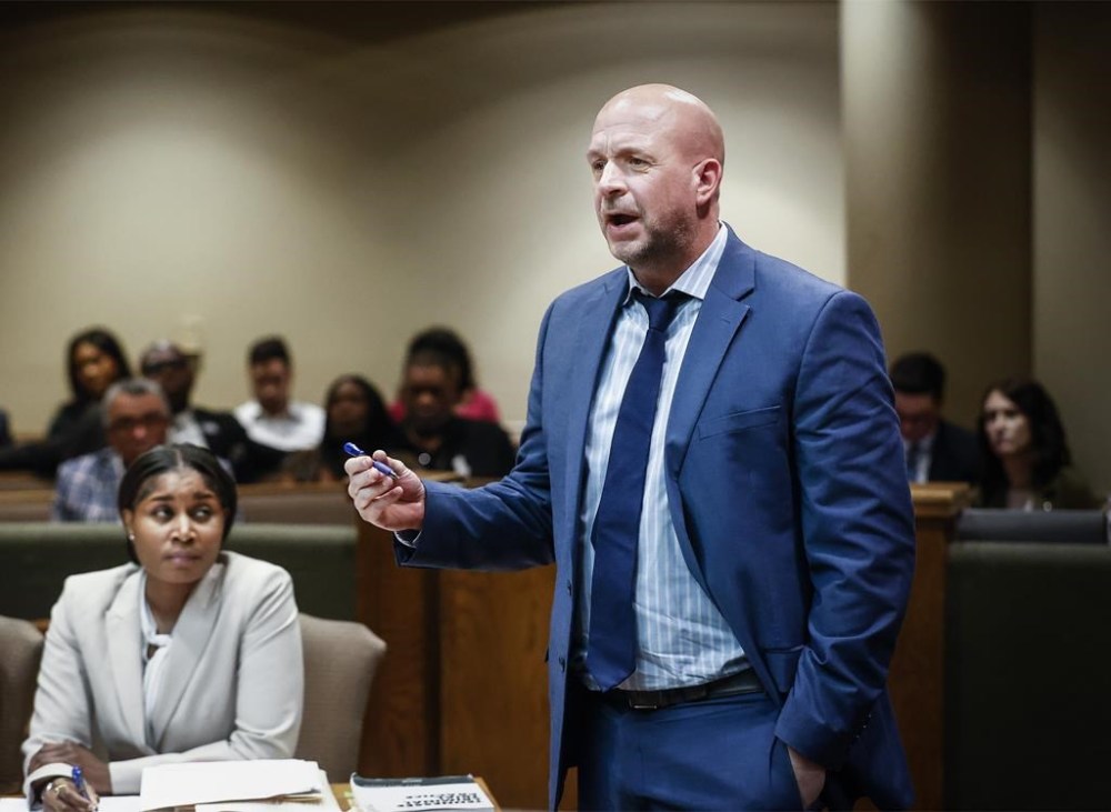 Shelby County Deputy DA Paul Hagerman speaks in Judge James Jones Jr.'s courtroom involving the case of five Memphis police officers charged with fatally beating Tyre Nichols, Friday, Sept. 15, 2023, in Memphis, Tenn. (Mark Weber/The Daily Memphian)