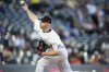 Colorado Rockies starting pitcher Chase Anderson works against the San Francisco Giants during the first inning of a baseball game Friday, Sept. 15, 2023, in Denver. (AP Photo/David Zalubowski)