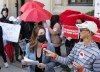 Jenn Clamen, national coordinator for the Canadian Alliance for Sex Work Law Reform, speaks during a rally outside the Ontario Superior Court after the launch of their constitutional challenge to Canada's sex work laws, on Monday, October 3, 2022. THE CANADIAN PRESS/Tijana Martin