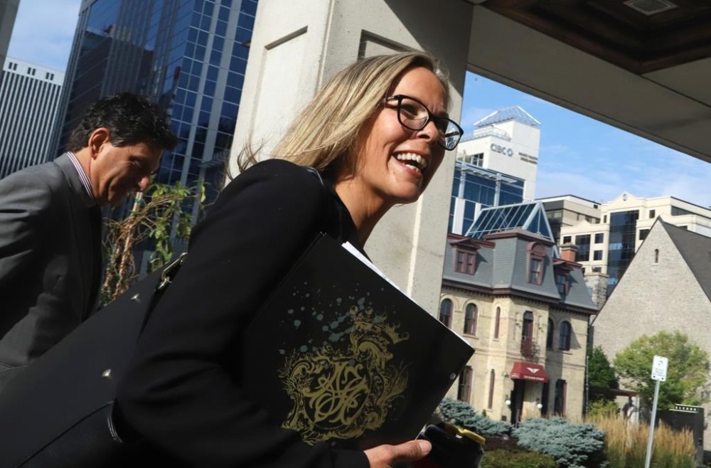 Tamara Lich arrives at the courthouse for trial in Ottawa on Monday, September 18, 2023. The criminal trial of two
