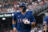 FILE - Texas Rangers' Josh Jung celebrates after hitting a home run during the fourth inning of a baseball game against the Washington Nationals, July 8, 2023, in Washington. All-Star rookie third baseman Jung was back in the starting lineup for the playoff-chasing Rangers on Monday, Sept. 18, 2023, after missing six weeks with a fractured left thumb. (AP Photo/Stephanie Scarbrough, File)