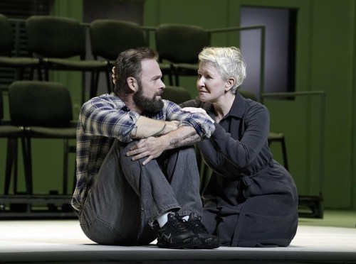 This image released by the Metropolitan Opera shows Ryan McKinny as Joseph De Rocher, left, and Joyce DiDonato as Sister Helen Prejean in Jake Heggie's 