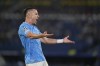 Lazio's Patric reacts after missing a chance to scores during a Champions League group E soccer match between Lazio and Atletico Madrid, at Rome's Olympic Stadium, Tuesday, Sept. 19, 2023. (AP Photo/Andrew Medichini)