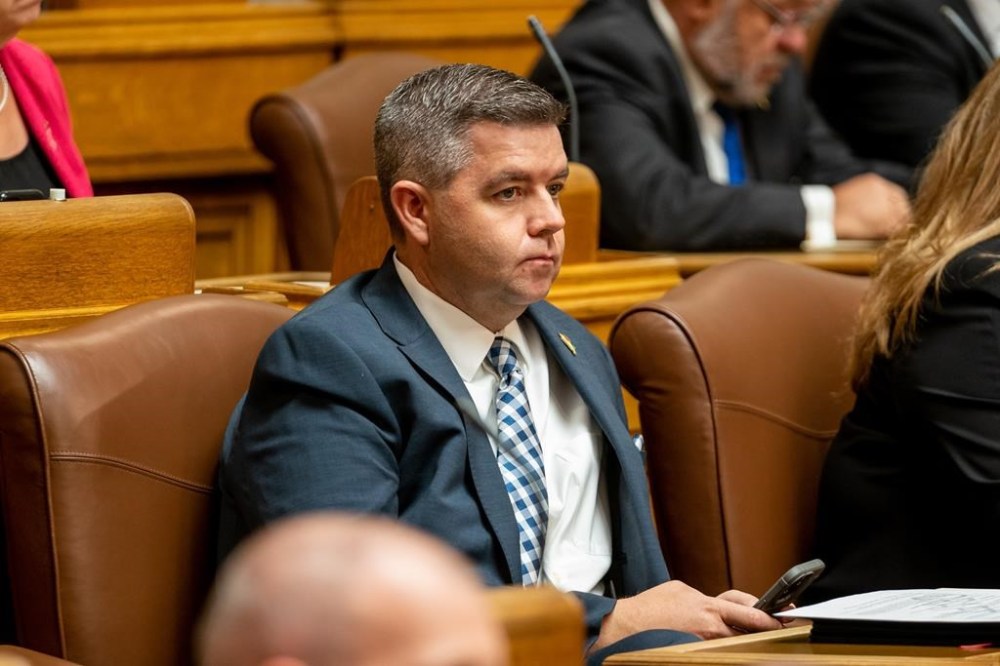 Saskatchewan Minister of Trade and Export Development Jeremy Harrison sits during the speech from the throne at the Saskatchewan legislature in Regina, on Wednesday, Oct. 26, 2022. Saskatchewan says it has not been contacted by Ottawa about security concerns with a key trade partner after Prime Minister Justin Trudeau made allegations that India’s government played a role in the death of a Canadian citizen. THE CANADIAN PRESS/Heywood Yu