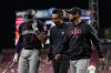 Minnesota Twins' Royce Lewis (23) walks to the dugout after being injured during his at-bat in the eighth inning of the team's baseball game against the Cincinnati Reds in Cincinnati, Tuesday, Sept. 19, 2023. (AP Photo/Jeff Dean)