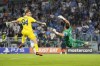 Atletico Madrid's goalkeeper Jan Oblak, right, failed to stop a header from Lazio's goalkeeper Ivan Provedel who scores his side's first goal during a Champions League group E soccer match between Lazio and Atletico Madrid, at Rome's Olympic Stadium, Tuesday, Sept. 19, 2023. (AP Photo/Andrew Medichini)