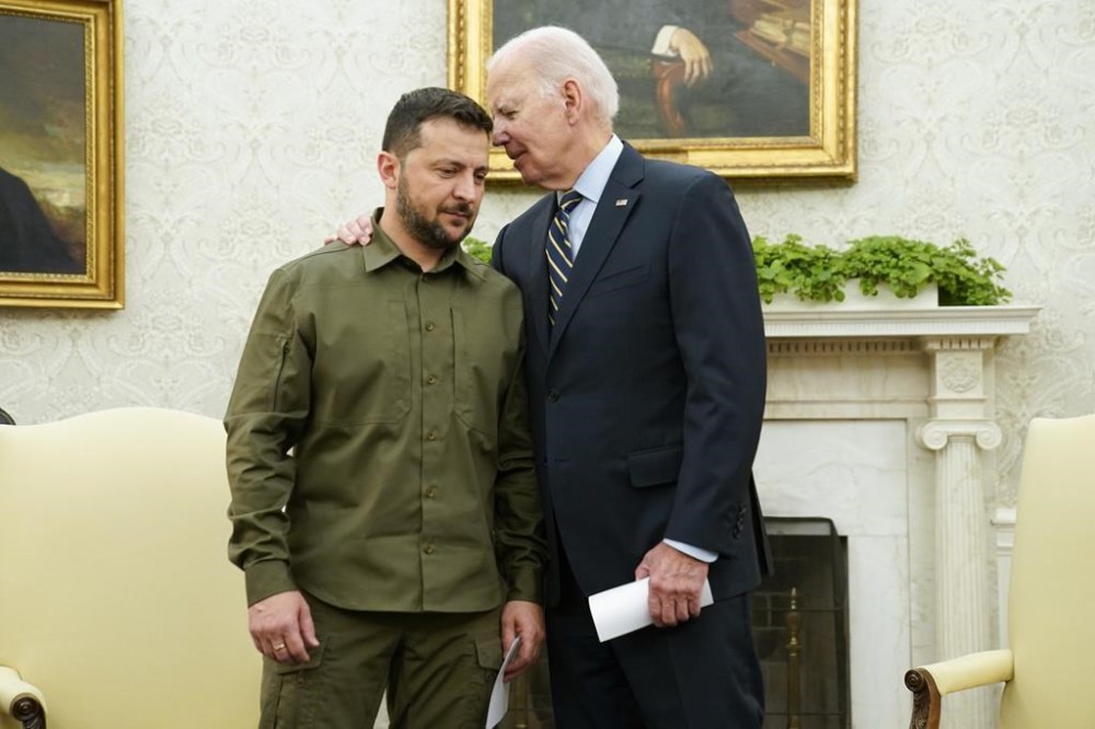 President Joe Biden meets with Ukrainian President Volodymyr Zelenskyy in the Oval Office of the White House, Thursday, Sept. 21, 2023, in Washington. (AP Photo/Evan Vucci)