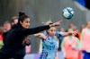 Spain's head coach Montse Tomé gestures during the UEFA Women's Nations League soccer match between Sweden and Spain at Gamla Ullevi stadium in Gothenburg, Sweden, Friday, Sept. 22, 2023. (Björn Larsson Rosvall/TT News Agency via AP)