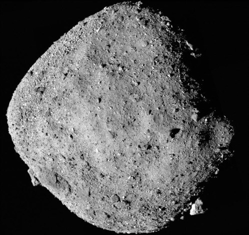 This Dec.14, 2018, handout image shows the asteroid Bennu in a composite of 12 images taken by the OSIRIS-REx spacecraft's PolyCam imager from a distance of 24 kilometres. Seven years after it blasted into space to snag a sample of the asteroid, a spacecraft is set to deliver its rare cargo on Sunday – and Canada is getting a piece of the interstellar bounty. THE CANADIAN PRESS/HO, NASA/Goddard/University of Arizona *MANDATORY CREDIT*