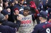 Minnesota Twins' Jorge Polanco celebrates with teammates after hitting a solo home run during the eighth inning of a baseball game against the Chicago White Sox in Chicago, Sunday, Sept. 17, 2023. (AP Photo/Nam Y. Huh)
