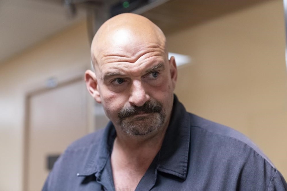 FILE - Sen. John Fetterman, D-Pa., walks to a vote on Capitol Hill, Wednesday, Sept. 6, 2023, in Washington. (AP Photo/Alex Brandon, File)