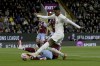 Manchester United's Marcus Rashford shoots towards goal, during the English Premier League soccer match between Burnley and Manchester United at Turf Moor, in Burnley, England, Saturday, Sept. 23, 2023. (Ian Hodgson/PA via AP)