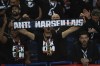 PSG fans cheers ahead of the French League One soccer match between Paris Saint Germain and Olympique de Marseille at Parc des Princes stadium in Paris, France, Sunday, Sept. 24, 2023. (AP Photo/Aurelien Morissard)
