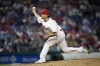 Philadelphia Phillies' Orion Kerkering pitches during the eighth inning of a baseball game against the New York Mets, Sunday, Sept. 24, 2023, in Philadelphia. (AP Photo/Matt Slocum)