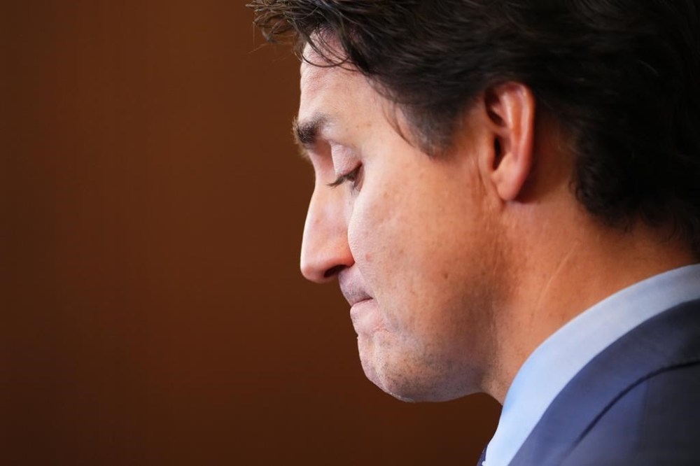 Prime Minister Justin Trudeau apologizes for the events surrounding Ukraine President Volodomyr Zelenskyy's visit at a media availability in Ottawa on Wednesday, Sept. 27, 2023. THE CANADIAN PRESS/Sean Kilpatrick