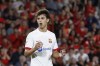 Barcelona's Joao Felix reacts during a Spanish La Liga soccer match between Mallorca and Barcelona at the Son Moix stadium in Palma de Mallorca, Spain, Tuesday, Sept. 26, 2023. (AP Photo/Francisco Ubilla)
