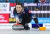 Nova Scotia skip Christina Black delivers a rock while playing Team Canada in the playoffs at the Scotties Tournament of Hearts, in Kamloops, B.C., on Saturday, Feb. 25, 2023. The PointsBet Invitational saw its first major upset in women's competition Friday with Christina Black defeating Jennifer Jones 9-6 in second-round action at the single-elimination curling tournament. THE CANADIAN PRESS/Darryl Dyck