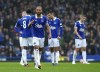 Everton's Dominic Calvert-Lewin after scoring his side's first goal of the game during their English Premier League soccer match against Luton Town at Goodison Park, Liverpool, England, Saturday, Sept. 30, 2023. (Peter Byrne/PA via AP)
