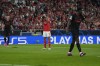 Benfica's Angel Di Maria reacts after missing a scoring chance during the Champions League group D soccer match between SL Benfica and Salzburg at the Luz stadium in Lisbon, Wednesday, Sept. 20, 2023. (AP Photo/Armando Franca)