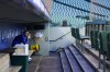 Seattle Mariners relief pitcher Tayler Saucedo sits in the dugout in an empty stadium following a win over the Texas Rangers in a baseball game Sunday, Oct. 1, 2023, in Seattle. (AP Photo/Lindsey Wasson)