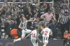 Newcastle's Sean Longstaff scores his side's 3rd goal during the Champions League group F soccer match between Newcastle and Paris Saint Germain at St. James' Park, Wednesday, Oct. 4, 2023, in Newcastle, England. (AP Photo/Scott Heppell)