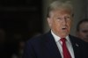 Former President Donald Trump, speaks to reporters as he leaves the courtroom during a lunch break in his civil business fraud trial, Wednesday, Oct. 4, 2023, in New York. (AP Photo/Mary Altaffer)