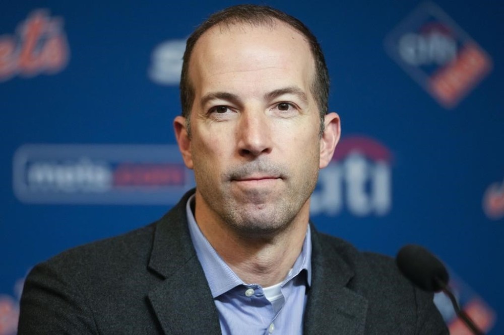 FILE - New York Mets general manager Billy Eppler speaks to reporters during a news conference at Citi Field, Jan. 31, 2023, in New York. Eppler quit as the Mets general manager on Thursday, Oct. 5, days after David Stearns was hired above him as the team's first president of baseball operations. (AP Photo/Mary Altaffer, File)