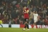Manchester United's Bruno Fernandes reacts during the Champions League group A soccer match between Manchester United and Galatasaray at the Old Trafford stadium in Manchester, England, Tuesday, Oct. 3, 2023. (AP Photo/Dave Thompson)