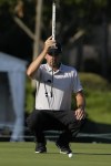 Troy Merritt lines up a putt on the ninth green during the second round of the Sanderson Farms Championship golf tournament in Jackson, Miss., Friday, Oct. 6, 2023. (AP Photo Rogelio V. Solis)