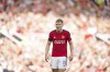 Manchester United's Rasmus Hojlund reacts during the English Premier League soccer match between Manchester United and Brentford at the Old Trafford stadium in Manchester, England, Saturday, Oct. 7, 2023.(AP Photo/Jon Super)