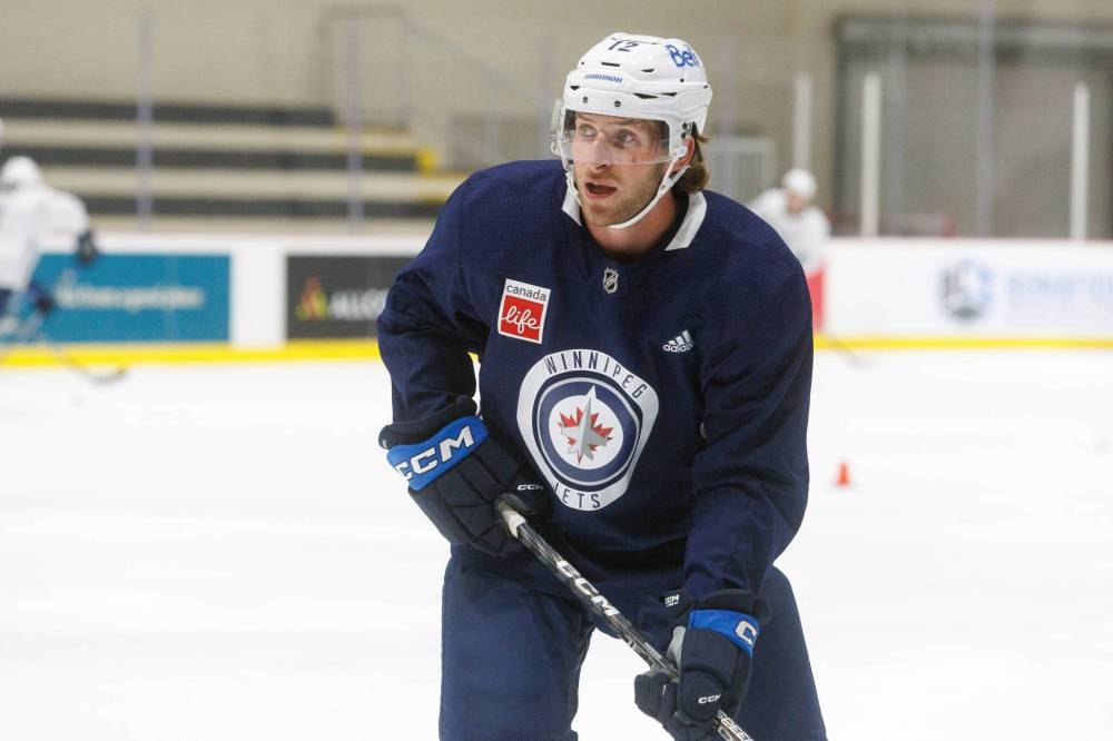 MIKE DEAL / WINNIPEG FREE PRESS FILES
Jansen Harkins was chosen by the Jets in the second round of the 2015 NHL Draft and has 154 NHL games on his resume.