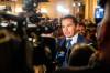 NDP Leader Wab Kinew speaks to the media at party headquarters at the Fort Garry Hotel on Tuesday. (Mikaela MacKenzie / Winnipeg Free Press)