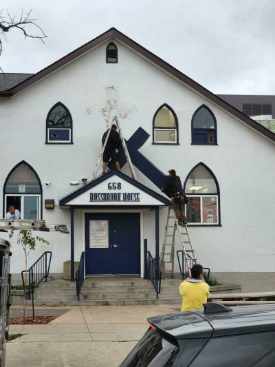 The cross is removed last week. (Supplied)