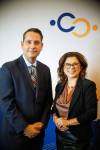 Chamber president Loren Remillard (left) with new chamber chairperson Jeannette Montufar-MacKay. (Mike Deal / Winnipeg Free Press)