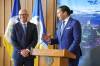 RUTH BONNEVILLE / WINNIPEG FREE PRESS FILES
                                Premier-designate Wab Kinew and Winnipeg Mayor Scott Gillingham met at city hall Tuesday.