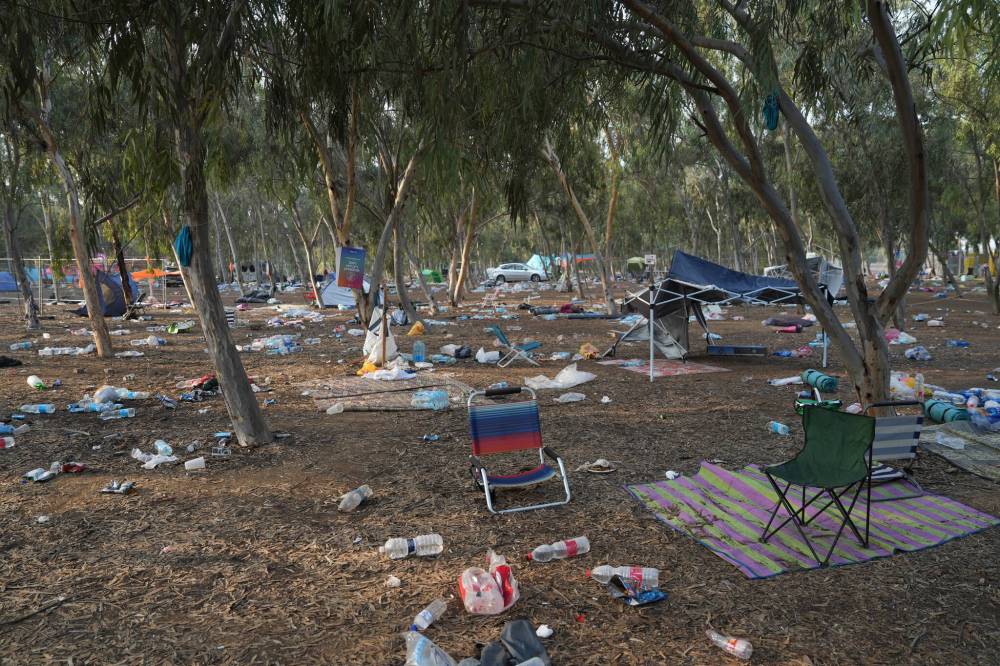 Photo for The Washington Post by Baz Ratner
The aftermath of an attack on a music festival near kibbutz Reim in southern Israel.