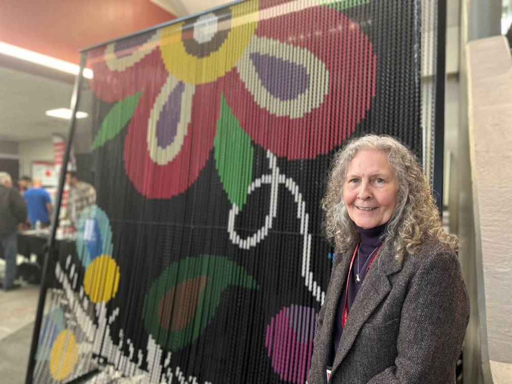 Jennine Krauchi, a world-renowned Winnipeg-based Métis beadwork artist, is creating the installation. (Katrina Clarke / Winnipeg Free Press)