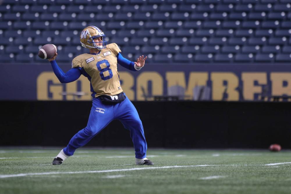 QB Zach Collaros says the Bombers will have to execute at a high level in order to down the Edmonton Elks on Saturday. (Ruth Bonneville / Winnipeg Free Press)