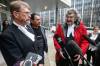 JOHN WOODS / WINNIPEG FREE PRESS
                                Jerome Kennedy, left, and James Lockyer, right, lawyers with Innocence Canada, speak about the bail hearing of Clarence Woodhouse outside the Manitoba law courts in Winnipeg.