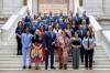 MIKE DEAL / WINNIPEG FREE PRESS
                                Premier Wab Kinew and all other 33 NDP MLA-elects pose for pictures on the grand staircase at the Manitoba Legislative building after the swearing in ceremony for NDP MLAs. 231023 - Monday, October 23, 2023.