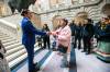 MIKAELA MACKENZIE / WINNIPEG FREE PRESS
                                Premier Wab Kinew and fellow NDP ministers met with family members of Morgan Harris and Marcedes Myran, chief Kyra Wilson, and chief Kathy Merrick at the Manitoba Legislative Building Thursday.