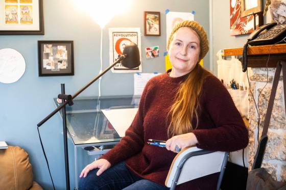 Artist Lani Zastre's new exhibit features 16 portraits and essays created following interviews with Indigenous Winnipeggers about their thoughts on allyship and what it means to be a better settler. (Mikaela MacKenzie / Winnipeg Free Press)