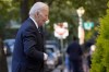 President Joe Biden arrives at Holy Trinity Catholic Church in the Georgetown section of Washington to attend Mass, Saturday, Oct. 7, 2023. (AP Photo/Manuel Balce Ceneta)