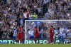 Brighton's Lewis Dunk, centre left, celebrates after scoring his side's second goal during the Premier League soccer match between Brighton and Hove Albion and Liverpool at the American Express Community Stadium in Brighton, England, Sunday, Oct. 8, 2023. (AP Photo/Alberto Pezzali)