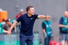 Coach Enrico Maassen of FC Augsburg gives instructions to his team during the German Bundesliga soccer match between FC Augsburg and SV Darmstadt 98 at the WWK Arena in Augsburg, Germany, Saturday, Oct. 7, 2023. (Daniel Löb/dpa via AP)